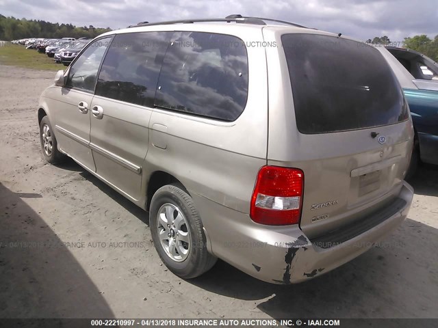 KNDUP132356717965 - 2005 KIA SEDONA EX/LX GRAY photo 3