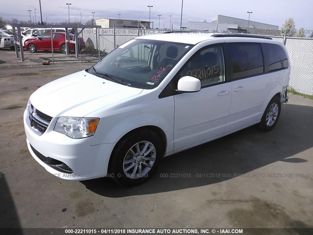 2C4RDGCG2GR210600 - 2016 DODGE GRAND CARAVAN SXT WHITE photo 2