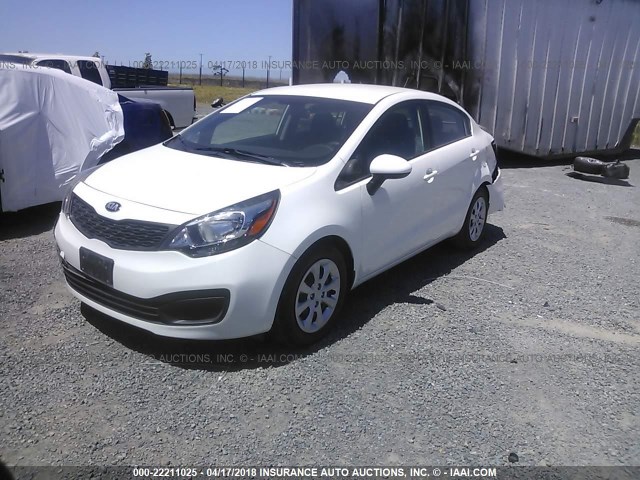 KNADM4A3XE6368404 - 2014 KIA RIO LX WHITE photo 2