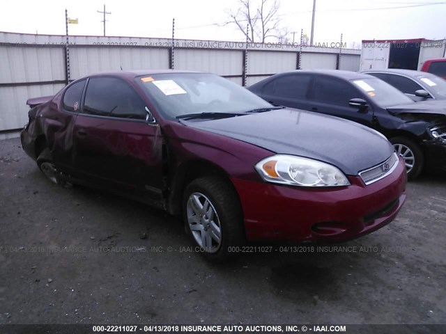 2G1WK151769196425 - 2006 CHEVROLET MONTE CARLO LT MAROON photo 1