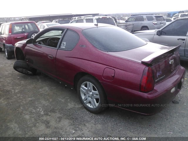 2G1WK151769196425 - 2006 CHEVROLET MONTE CARLO LT MAROON photo 3