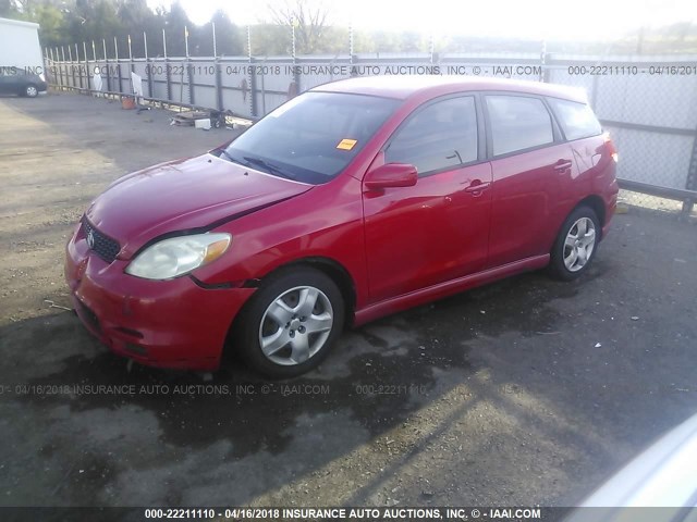 2T1KR32E83C120552 - 2003 TOYOTA COROLLA MATRIX XR RED photo 2