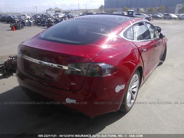 5YJSA1E12GF149289 - 2016 TESLA MODEL S RED photo 4