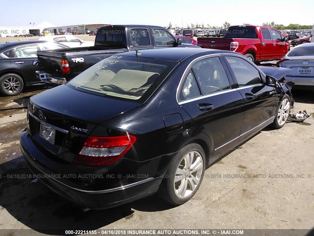 WDDGF8BB8BR148671 - 2011 MERCEDES-BENZ C 300 4MATIC BLACK photo 4