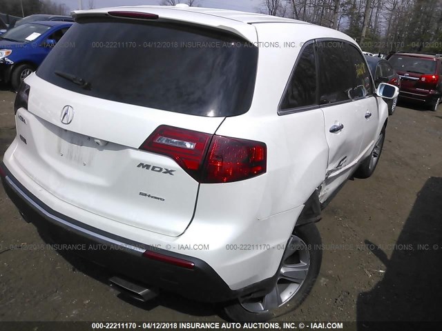 2HNYD2H31CH521773 - 2012 ACURA MDX TECHNOLOGY WHITE photo 4