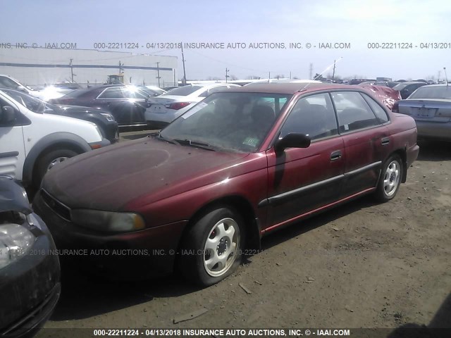 4S3BD4352V7216104 - 1997 SUBARU LEGACY L RED photo 2