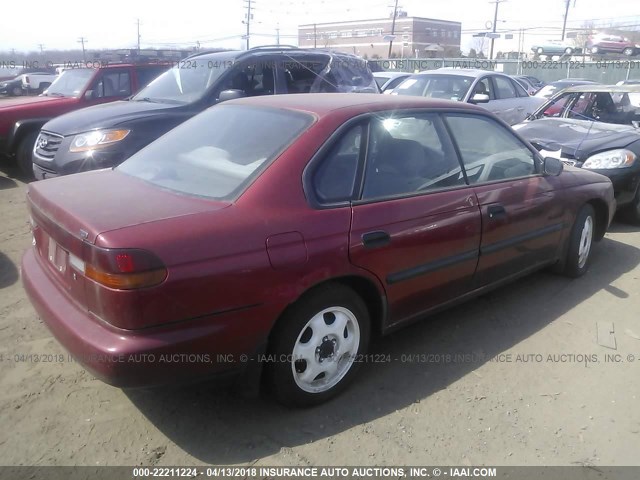 4S3BD4352V7216104 - 1997 SUBARU LEGACY L RED photo 4