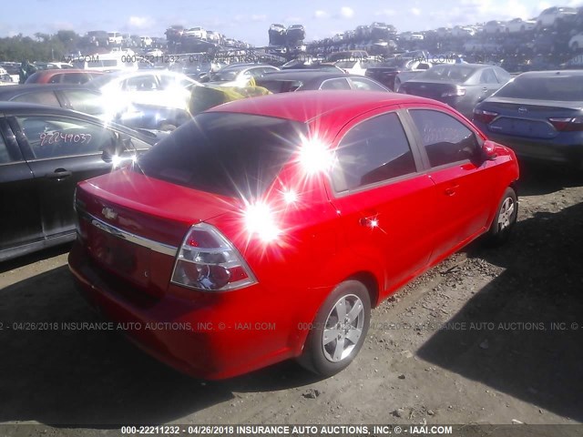 KL1TD5DE4BB164029 - 2011 CHEVROLET AVEO LS/LT RED photo 4