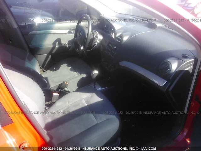 KL1TD5DE4BB164029 - 2011 CHEVROLET AVEO LS/LT 红色 照片 5
