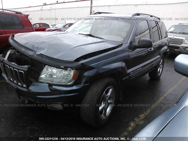 1J8GW58J02C241574 - 2002 JEEP GRAND CHEROKEE LIMITED GRAY photo 2