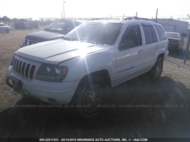 1J4GW58N62C231104 - 2002 JEEP GRAND CHEROKEE LIMITED WHITE photo 2