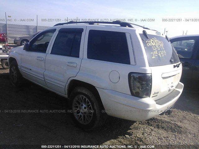 1J4GW58N62C231104 - 2002 JEEP GRAND CHEROKEE LIMITED WHITE photo 3