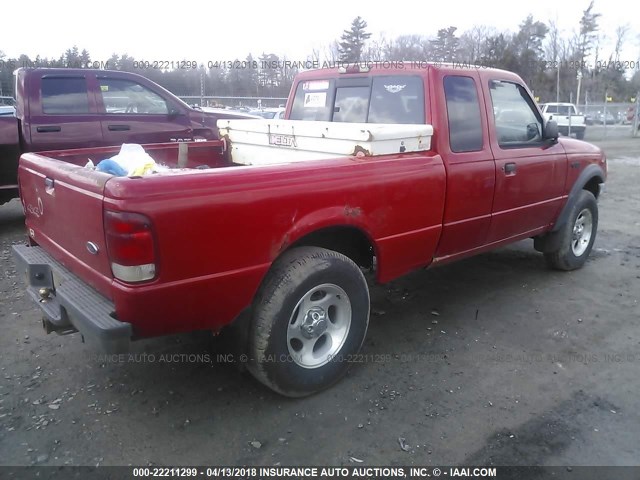 1FTZR15X7YTB02625 - 2000 FORD RANGER SUPER CAB RED photo 4