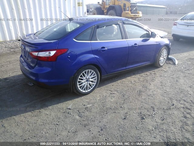 1FADP3J20DL143197 - 2013 FORD FOCUS TITANIUM BLUE photo 4