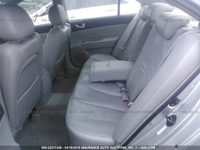 5NPEU46F58H359582 - 2008 HYUNDAI SONATA SE/LIMITED SILVER photo 8