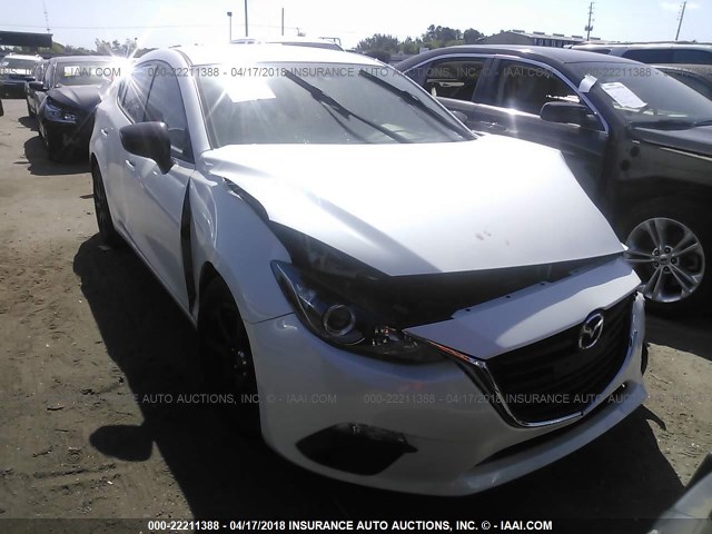 JM1BM1T77E1216747 - 2014 MAZDA 3 SV WHITE photo 1