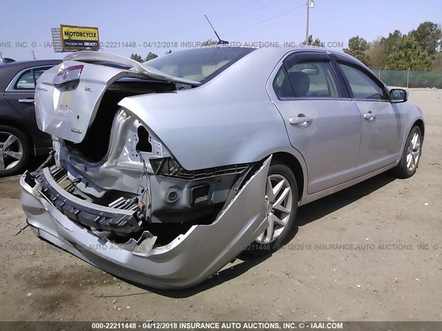 3FAHP0JG8CR121296 - 2012 FORD FUSION SEL SILVER photo 4