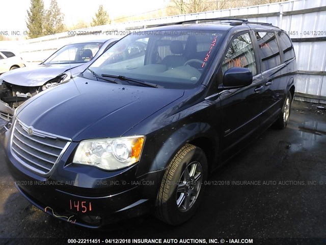 2A8HR54P88R834816 - 2008 CHRYSLER TOWN & COUNTRY TOURING Dark Blue photo 2