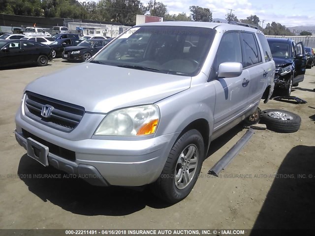 2HKYF18465H516596 - 2005 HONDA PILOT EX SILVER photo 2