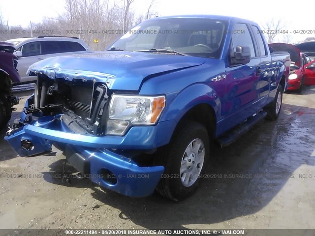 1FTFX1EF8DKF07215 - 2013 FORD F150 SUPER CAB BLUE photo 2