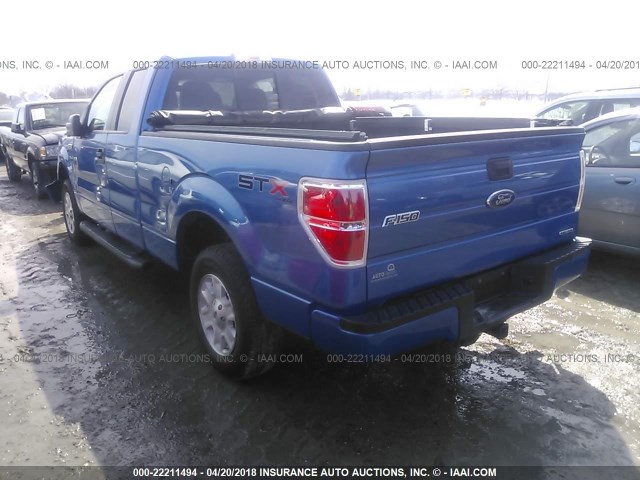 1FTFX1EF8DKF07215 - 2013 FORD F150 SUPER CAB BLUE photo 3