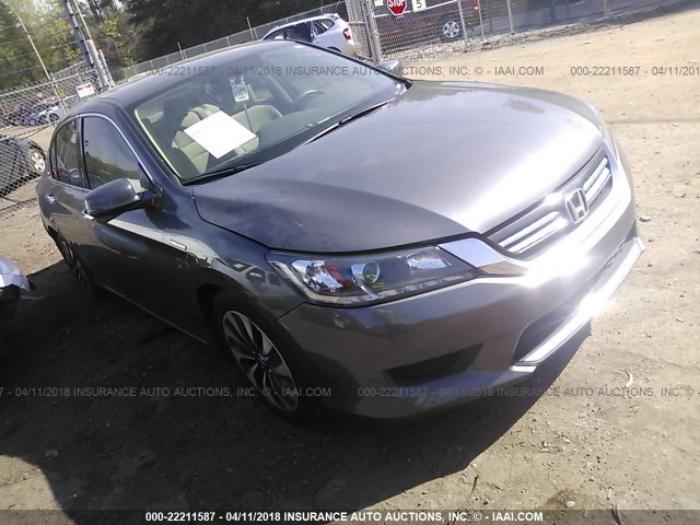 1HGCR6F38EA006283 - 2014 HONDA ACCORD HYBRID GRAY photo 1