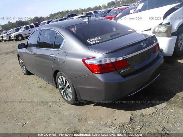 1HGCR6F38EA006283 - 2014 HONDA ACCORD HYBRID GRAY photo 3