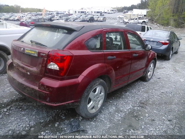 1B3HB48B78D738541 - 2008 DODGE CALIBER SXT RED photo 4