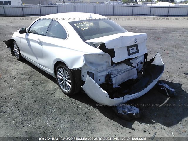 WBA1F9C53GV545344 - 2016 BMW 228 I/SULEV WHITE photo 3