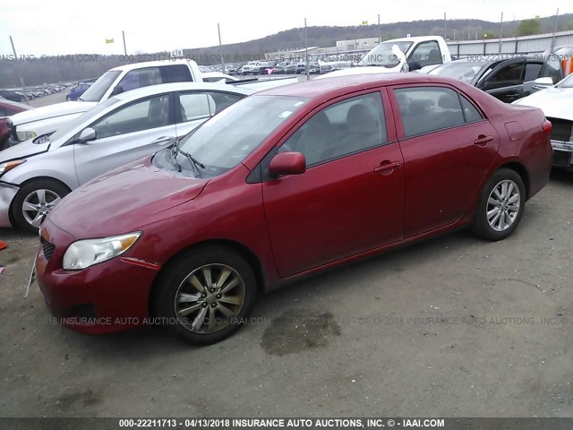 2T1BU4EE8AC221698 - 2010 TOYOTA COROLLA S/LE/XLE RED photo 2