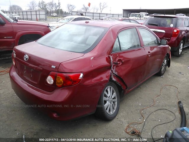 2T1BU4EE8AC221698 - 2010 TOYOTA COROLLA S/LE/XLE RED photo 4