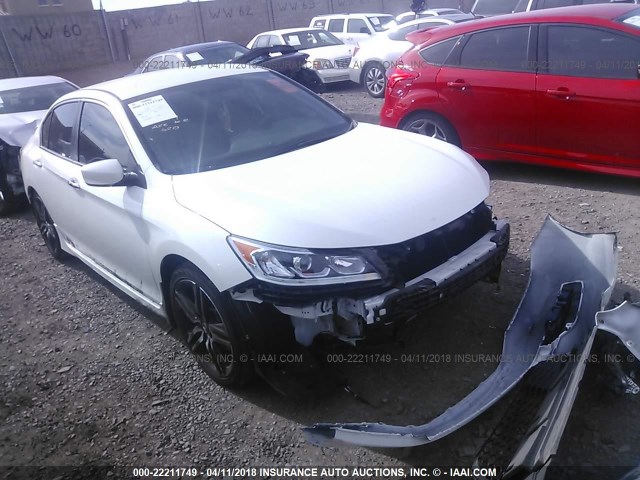 1HGCR2F50HA124729 - 2017 HONDA ACCORD SPORT WHITE photo 1