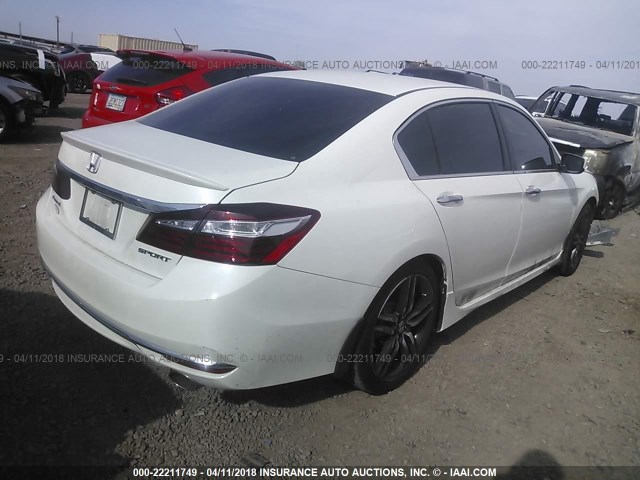 1HGCR2F50HA124729 - 2017 HONDA ACCORD SPORT WHITE photo 4