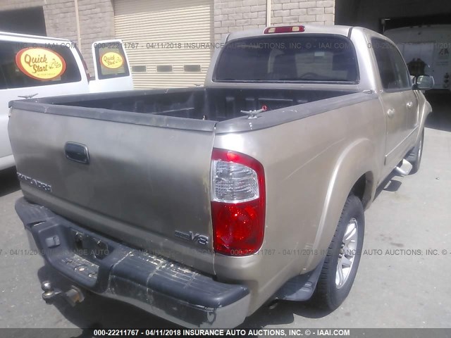 5TBET34185S473238 - 2005 TOYOTA TUNDRA DOUBLE CAB SR5 BEIGE photo 4