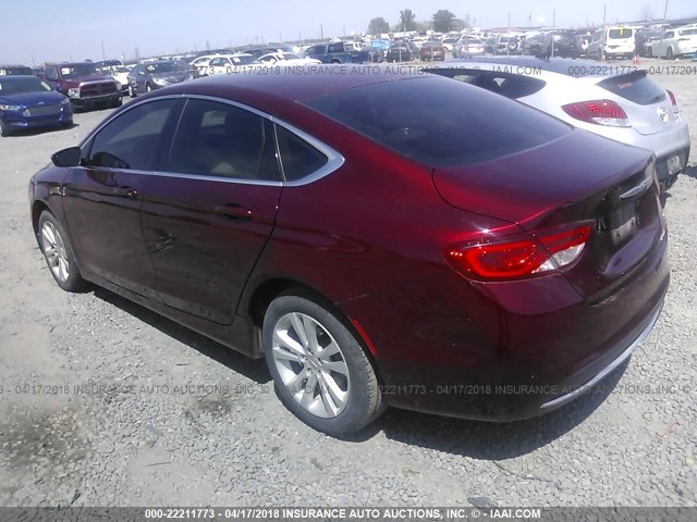 1C3CCCAB6FN663045 - 2015 CHRYSLER 200 LIMITED BURGUNDY photo 3