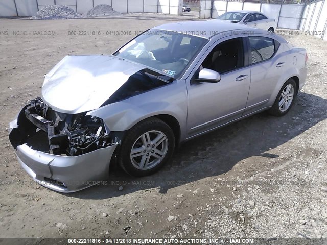 1C3CDZCB9DN665995 - 2013 DODGE AVENGER SXT SILVER photo 2