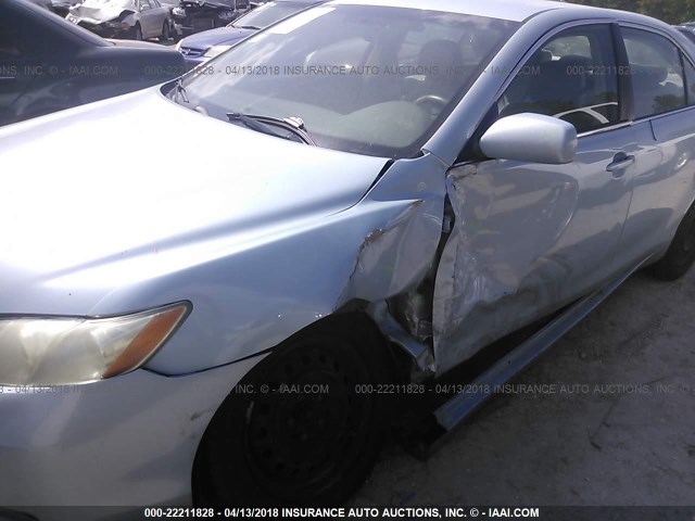 4T1BE46K58U784556 - 2008 TOYOTA CAMRY CE/LE/XLE/SE BLUE photo 6