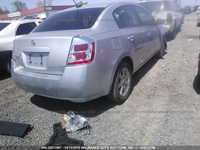 3N1AB61E98L608600 - 2008 NISSAN SENTRA 2.0/2.0S/2.0SL SILVER photo 4