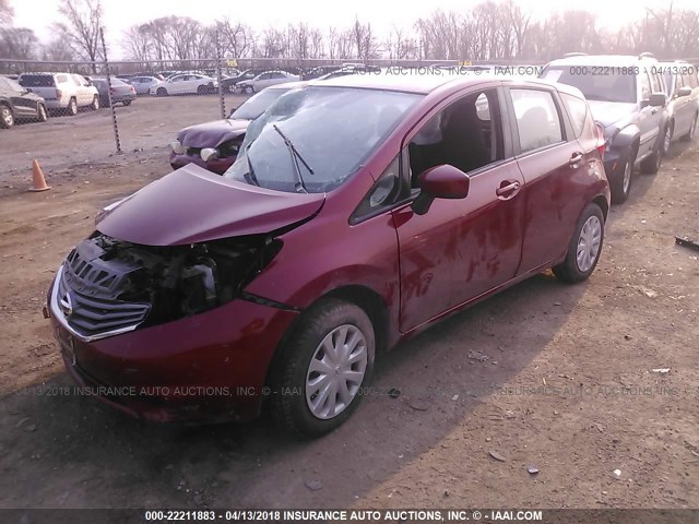 3N1CE2CP8GL383169 - 2016 NISSAN VERSA NOTE S/S PLUS/SV/SL/SR MAROON photo 2