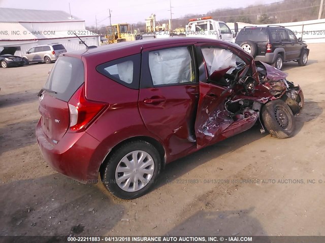 3N1CE2CP8GL383169 - 2016 NISSAN VERSA NOTE S/S PLUS/SV/SL/SR MAROON photo 4