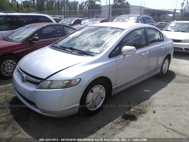 JHMFA36248S004939 - 2008 HONDA CIVIC HYBRID SILVER photo 2