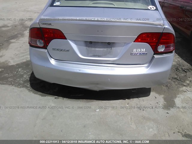 JHMFA36248S004939 - 2008 HONDA CIVIC HYBRID SILVER photo 6