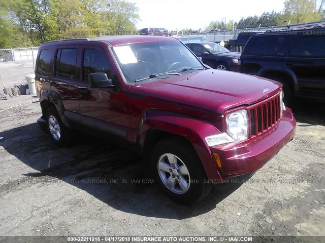 1C4PJMAKXCW117377 - 2012 JEEP LIBERTY SPORT BURGUNDY photo 1