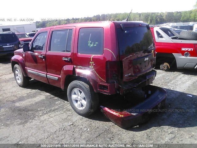 1C4PJMAKXCW117377 - 2012 JEEP LIBERTY SPORT 勃艮第红 照片 3