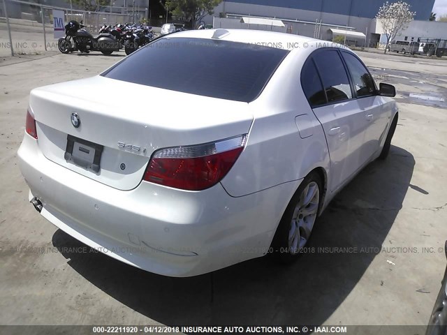 WBANB335X5B116940 - 2005 BMW 545 I WHITE photo 4