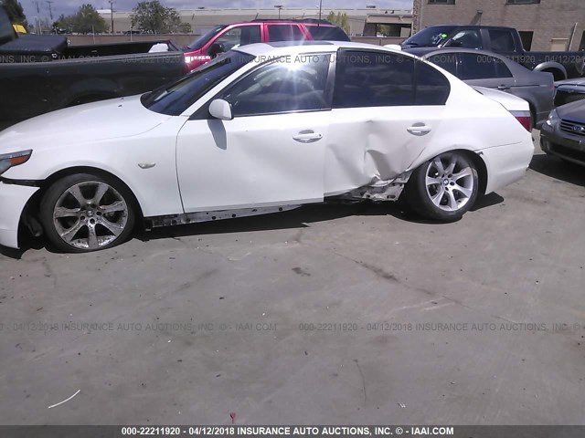 WBANB335X5B116940 - 2005 BMW 545 I WHITE photo 6