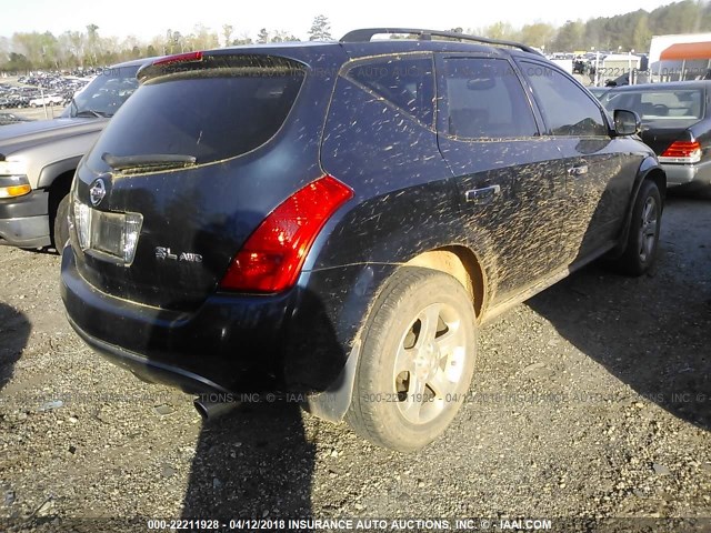 JN8AZ08W93W215806 - 2003 NISSAN MURANO SL/SE BLUE photo 4