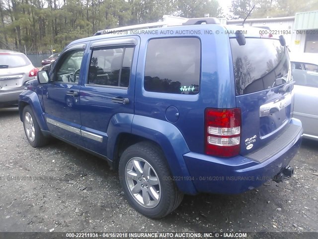 1J4PN5GK0AW135010 - 2010 JEEP LIBERTY LIMITED BLUE photo 3