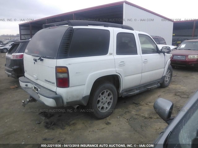 1GNEK13Z63R214899 - 2003 CHEVROLET TAHOE K1500 WHITE photo 4