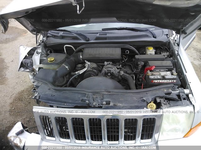 1J8HH48K57C587564 - 2007 JEEP COMMANDER ნაცრისფერი ფოტო 10